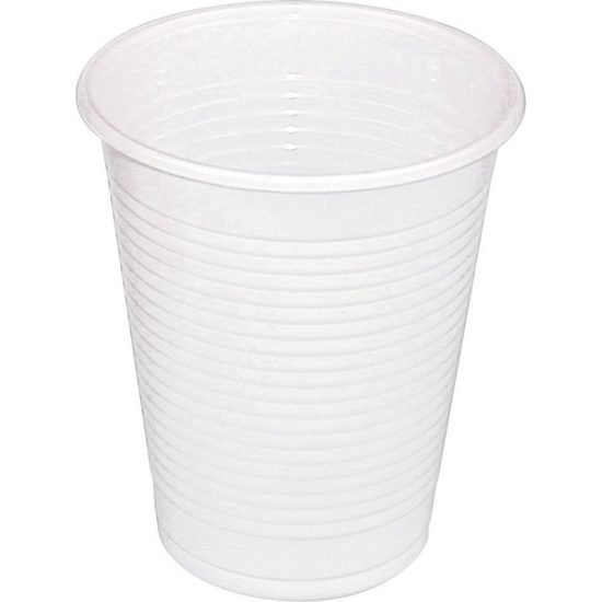 100 Gobelets en plastique Blanc, 180ml