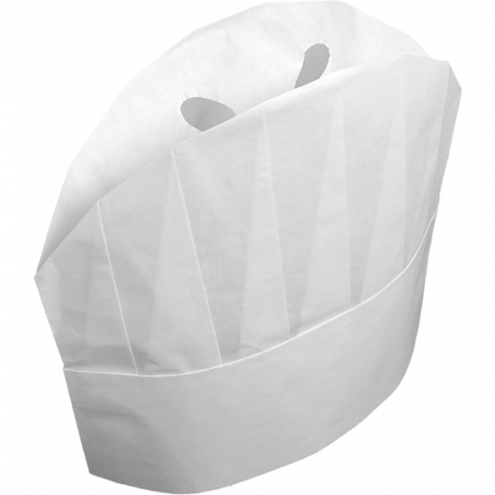 20 Toque Chef Blanc en Non tissé plissé