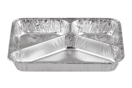 100 Barquette aluminium operculable 3 compartiments avec couvercle – Image 2