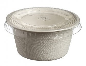 Pot de sauce en Pulpe de canne à sucre 2oz/60ml avec couvercle PET - 100u