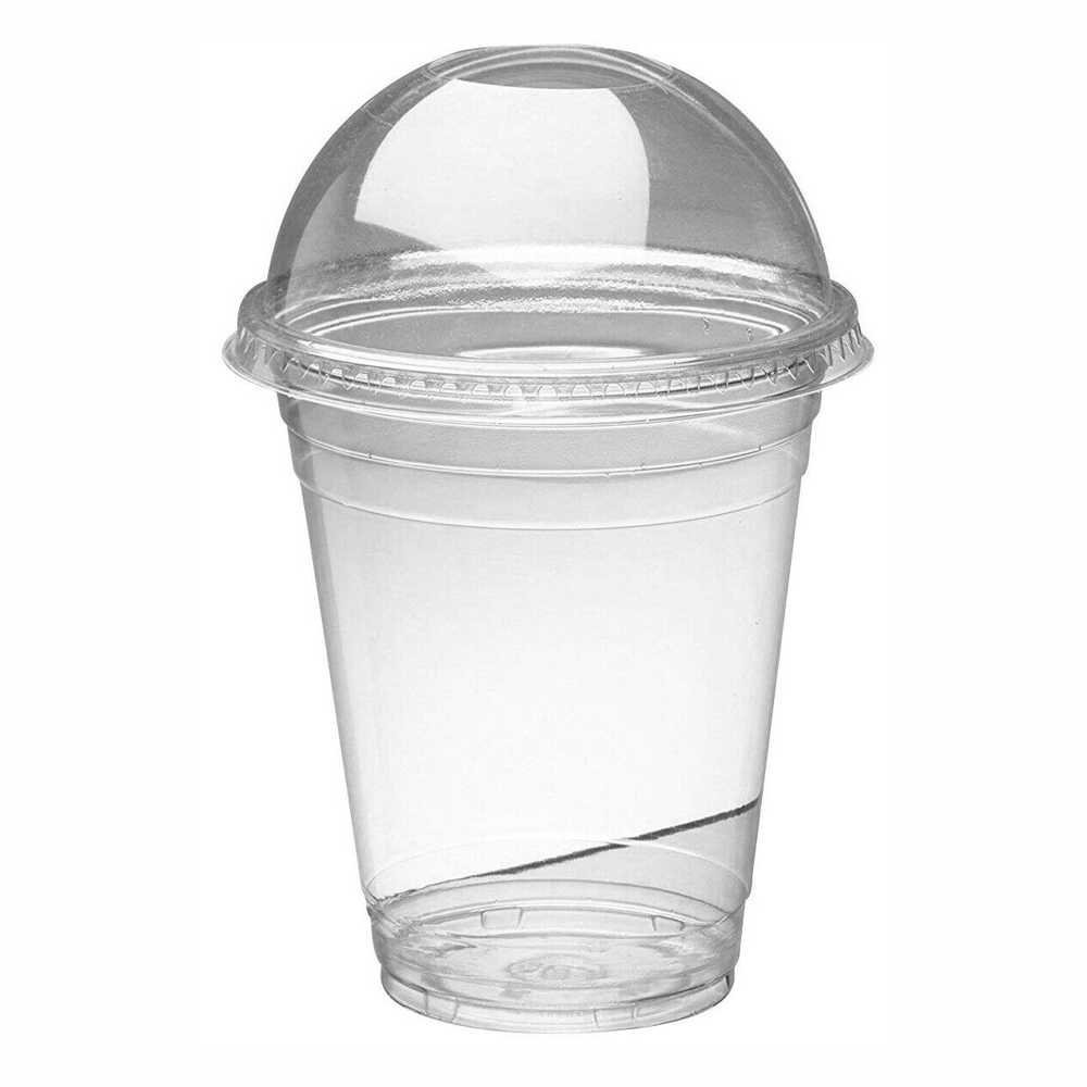 100 Gobelets transparent avec couvercle bombé 16oz