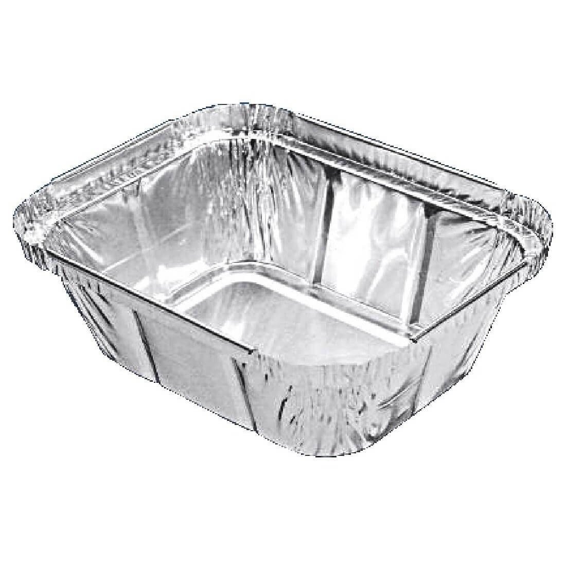 100 Barquette aluminium carrée operculable avec couvercle - 440 ml