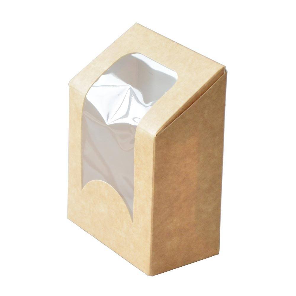 Boîte Wraps en kraft brun avec fenêtre par 50 unites – Image 2