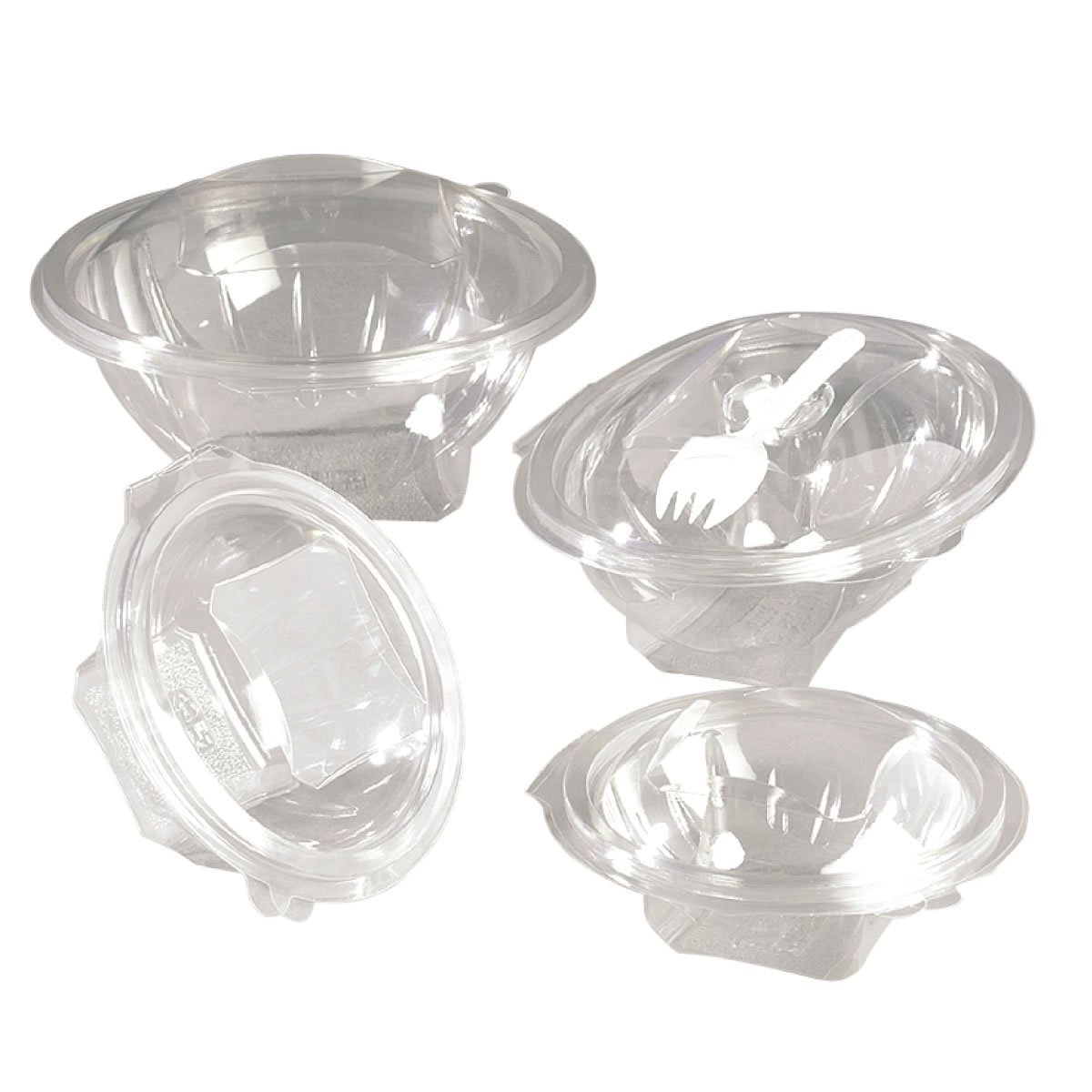 Barquette salade ronde cristal avec couvercle 1000ml – Image 2