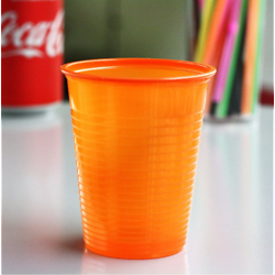 100 Gobelets en plastique orange - 180ml