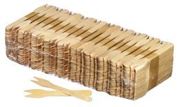 1000 Fourchettes à frites bois biodégradables économiques 8,5 cm – Image 2